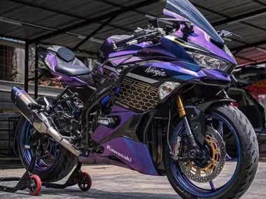 Cheap 2019-2025 Kawasaki ZX25R ZX-25R Motorcycle Fairings - Purple Blue Gold Gradient Honeycomb Canada