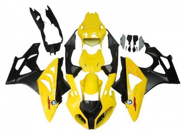 2009-2014 BMW S1000RR Motorcycle Fairings - Yellow Matte Black Canada