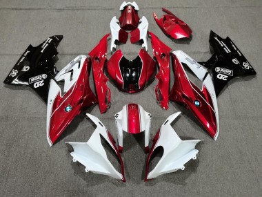 Cheap 2009-2014 BMW S1000RR Motorcycle Fairings - White Red Glossy Black Castrol Canada
