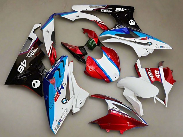 2019-2022 BMW S1000RR Motorcycle Fairings - White Red Blue HP Canada