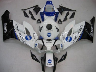 Cheap 2004-2005 Honda CBR1000RR Motorcycle Fairings - White Blue Glossy Black Konica Minolta Canada