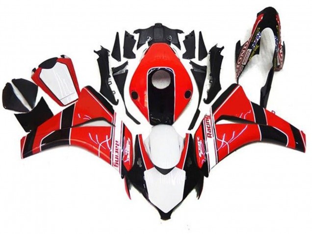 2008-2011 Honda CBR1000RR Motorcycle Fairings - Red White Glossy Black Stripe Canada