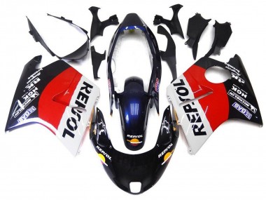 Cheap 1996-2007 Honda CBR1100XX Blackbird Motorcycle Fairings - Red White Blue Glossy Black Repsol Canada