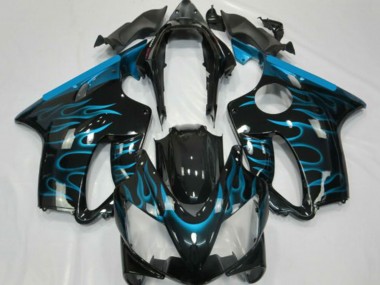 Cheap 2001-2003 Honda CBR600 F4i Motorcycle Fairings - Glossy Black Light Blue Flame Canada