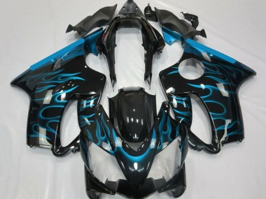 Cheap 2004-2007 Honda CBR600 F4i Motorcycle Fairings - Glossy Black Light Blue Flame Canada