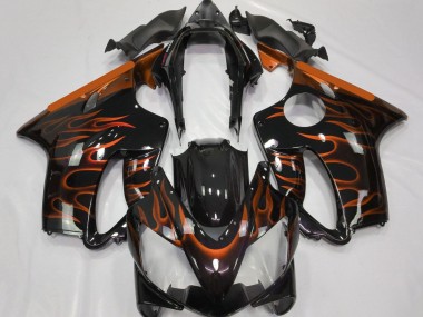 Cheap 2004-2007 Honda CBR600 F4i Motorcycle Fairings - Glossy Black Orange Flame Canada