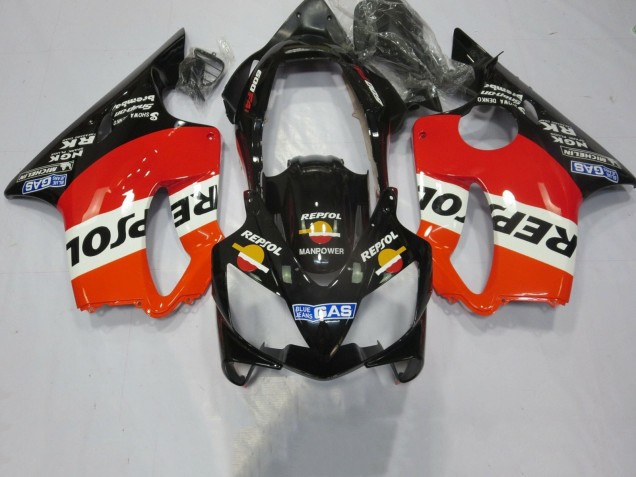 2004-2007 Honda CBR600 F4i Motorcycle Fairings - Orange White Red Glossy Black Repsol Canada