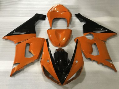 Cheap 2005-2006 Kawasaki ZX6R Motorcycle Fairings - Orange Black Canada