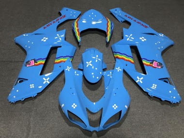 Cheap 2007-2008 Kawasaki ZX6R Motorcycle Fairings - Light Blue Rainbow Canada