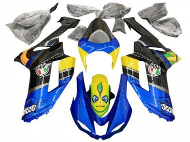 Cheap 2007-2008 Kawasaki ZX6R Motorcycle Fairings - Blue Black Yellow Shark Canada