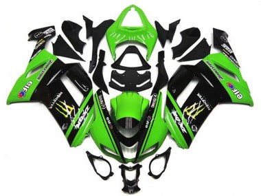 Cheap 2007-2008 Kawasaki ZX6R Motorcycle Fairings - Green Black Monster Elf Canada