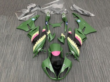 Cheap 2009-2012 Kawasaki ZX6R Motorcycle Fairings - Yellow Pink Matte Green Shark Canada