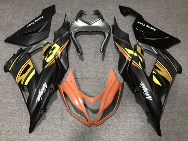 Cheap 2013-2018 Kawasaki ZX6R Motorcycle Fairings - Matte Black Orange Gold Canada