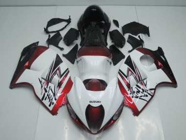 Cheap 1996-2007 Suzuki GSXR 1300 Hayabusa Motorcycle Fairings - White Candy Red Black Canada