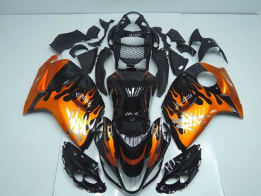 Cheap 2008-2020 Glossy Black Orange Flame Suzuki GSXR 1300 Hayabusa Motorcycle Fairings Canada