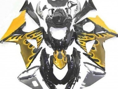 Cheap 2009-2016 Suzuki GSXR 1000 Motorcycle Fairings - Glossy Black Yellow Flame Canada