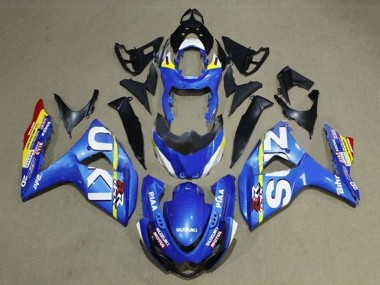 Cheap 2009-2016 Suzuki GSXR 1000 Motorcycle Fairings - Blue White Yellow Stripe Canada
