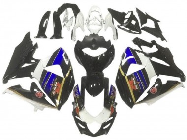 Cheap 2009-2016 Suzuki GSXR 1000 Motorcycle Fairings - White Blue Black Gold Stripe Canada