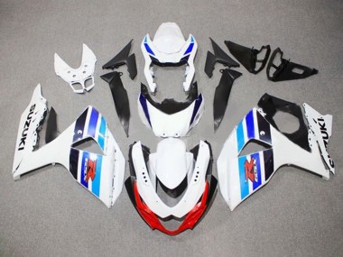 Cheap 2009-2016 Suzuki GSXR 1000 Motorcycle Fairings - White Blue Red Black Stripe Canada