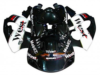 Cheap 1996-2000 Suzuki GSXR 600 / GSXR 750 Motorcycle Fairings - Black White West Canada