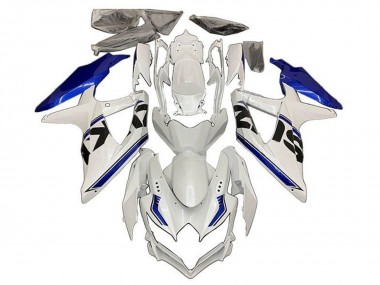 Cheap 2008-2010 Suzuki GSXR 600 / GSXR 750 Motorcycle Fairings - White Blue Black Stripe Canada