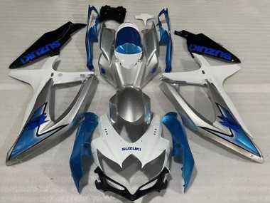 Cheap 2008-2010 Suzuki GSXR 600 / GSXR 750 Motorcycle Fairings - White Silver Light Blue Black Canada