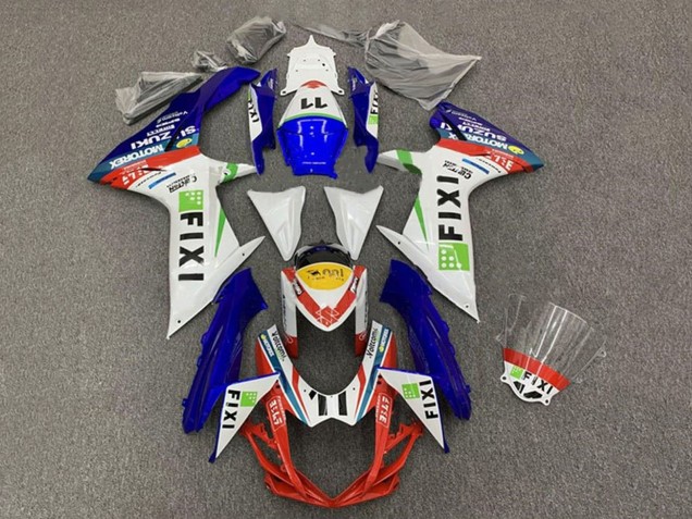 2011-2024 Suzuki GSXR 600 / GSXR 750 Motorcycle Fairings - White Blue Yellow Red Green Fixi 11 Canada