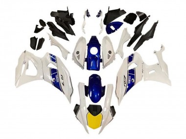 Cheap 2021-2024 Yamaha YZF R7 Motorcycle Fairings - White Yellow Blue Stripe Canada