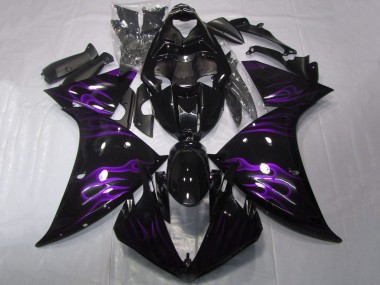 Cheap 2009-2011 Yamaha YZF 1000 R1 Motorcycle Fairings - Glossy Black Purple Flame Canada