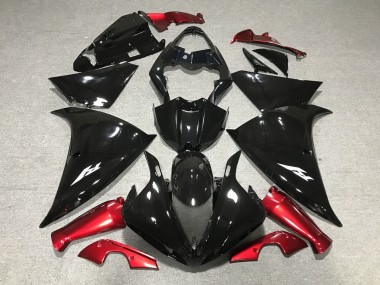 Cheap 2009-2011 Yamaha YZF 1000 R1 Motorcycle Fairings - Glossy Black Red Canada