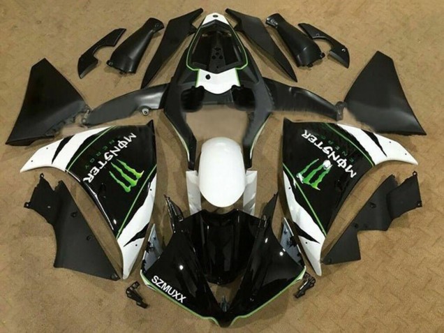 2009-2011 Yamaha YZF 1000 R1 Motorcycle Fairings - White Black Green Monster Energy Canada