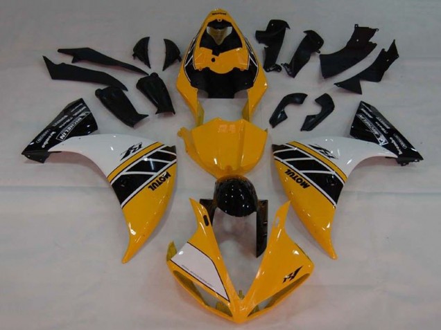 2009-2011 Yamaha YZF 1000 R1 Motorcycle Fairing - Yellow White Black Stripe Canada