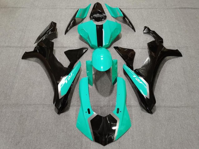 2015-2019 Yamaha YZF 1000 R1 Motorcycle Fairings - Turquoise Blue Glossy Black Canada