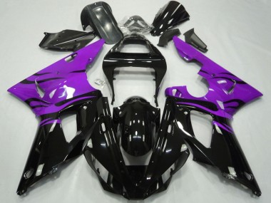 Cheap 2000-2001 Yamaha YZF 1000 R1 Motorcycle Fairings - Purple Glossy Black Flame Canada