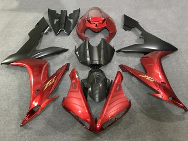 Cheap 2004-2006 Yamaha YZF 1000 R1 Motorcycle Fairings - Red Faux Carbon Fiber Matte Black Canada