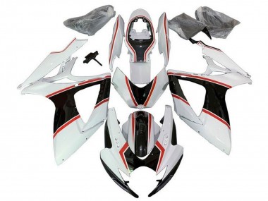Cheap 2006-2007 Suzuki GSXR 600 / GSXR 750 Motorcycle Fairings - White Orange Black Pinstripe Canada