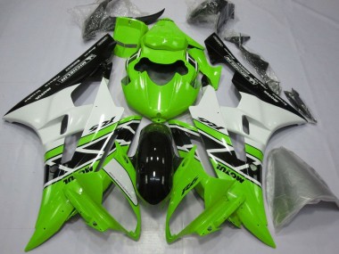 Cheap 2006-2007 Yamaha YZF R6 Motorcycle Fairings - Green White Glossy Black Canada
