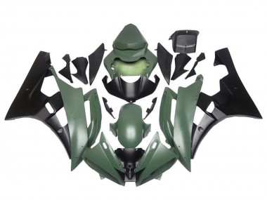 Cheap 2006-2007 Yamaha YZF R6 Motorcycle Fairings - Army Green Matte Black Canada