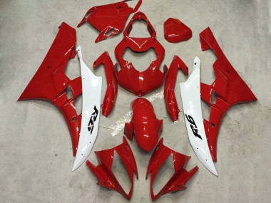Cheap 2006-2007 Yamaha YZF R6 Motorcycle Fairing Kits - White Red Canada