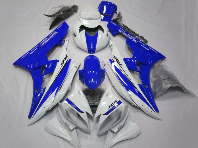 2006-2007 Yamaha YZF R6 Motorcycle Fairings - White Blue Motul Michelin Canada