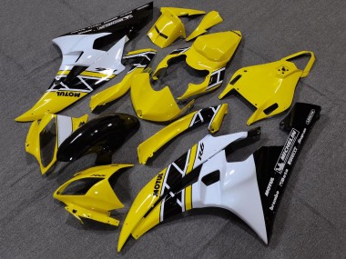 Cheap 2006-2007 Yamaha YZF R6 Motorcycle Fairings - Yellow White Glossy Black Motul Michelin Canada