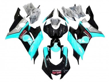Cheap 2017-2025 Yamaha YZF R6 Motorcycle Fairings - Turquoise Blue Glossy Black Petronas Canada