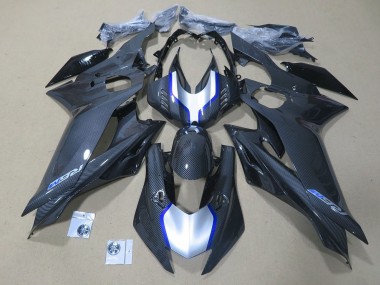 Cheap 2017-2025 Yamaha YZF R6 Motorcycle Fairings - Silver Blue Black Faux Carbon Fiber Canada
