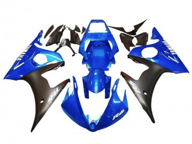 Cheap 2003-2004 Yamaha YZF R6 Motorcycle Fairings - Blue Matte Black White Decals Canada