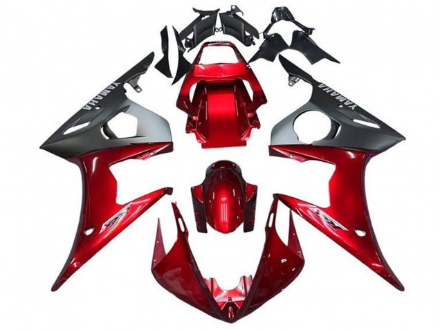 2003-2004 Yamaha YZF R6 Motorcycle Fairings - Red Matte Black Canada