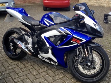 Cheap 2006-2007 Suzuki GSXR 750 Motorcycle Fairings - White Blue Black Stripe Canada