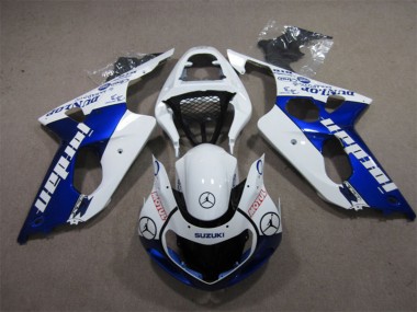 Cheap 2000-2002 Suzuki GSXR 1000 Motorcycle Fairings - White Blue Jordan Motul Canada