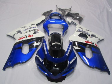 Cheap 2001-2003 Suzuki GSXR 600 Motorcycle Fairings - White Blue Glossy Black Motul Canada