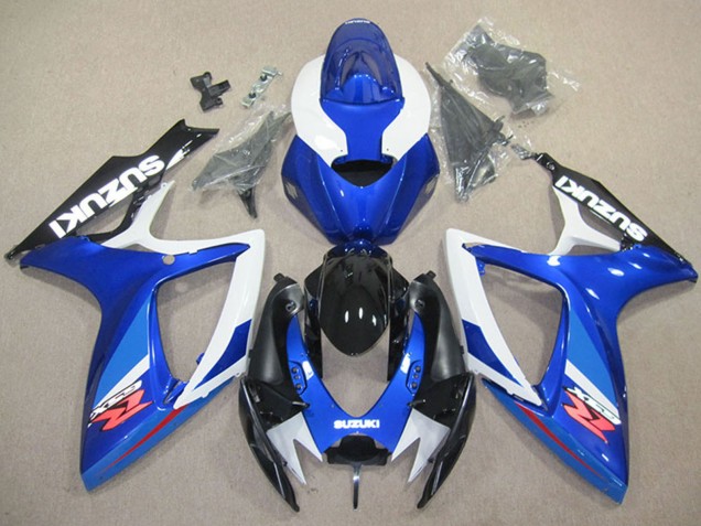 2006-2007 Suzuki GSXR 600 Motorcycle Fairing - White Blue Glossy Black Red Canada