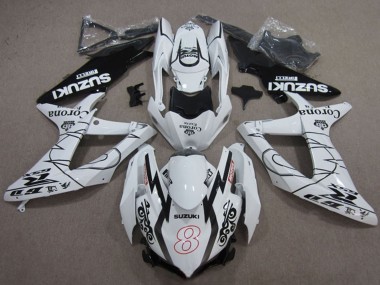 Cheap 2008-2010 Suzuki GSXR 600 Motorcycle Fairings - White Black Corona Extra Motul 8 Canada